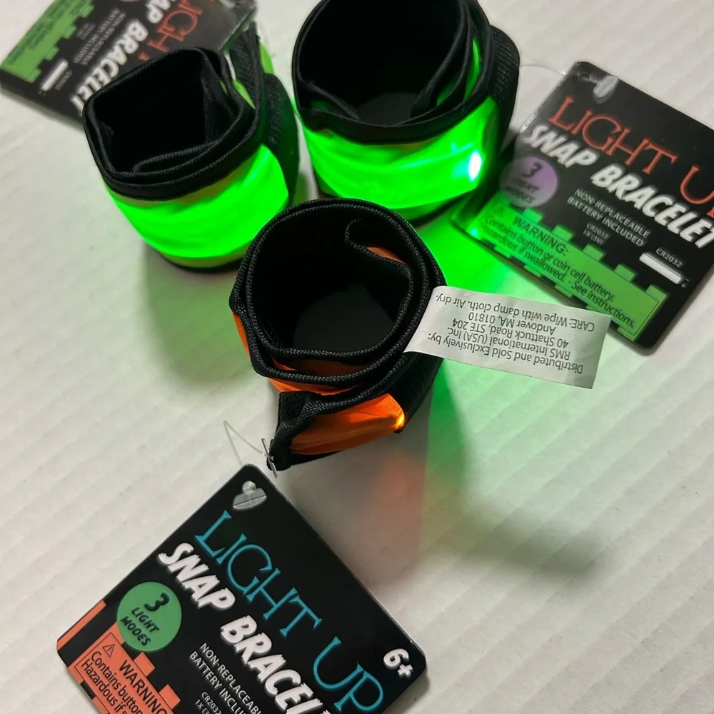 Lot of 3 Bracelet Band Night Light Safety for Ankle Arm Running Walking Bike - Picture 2 of 6